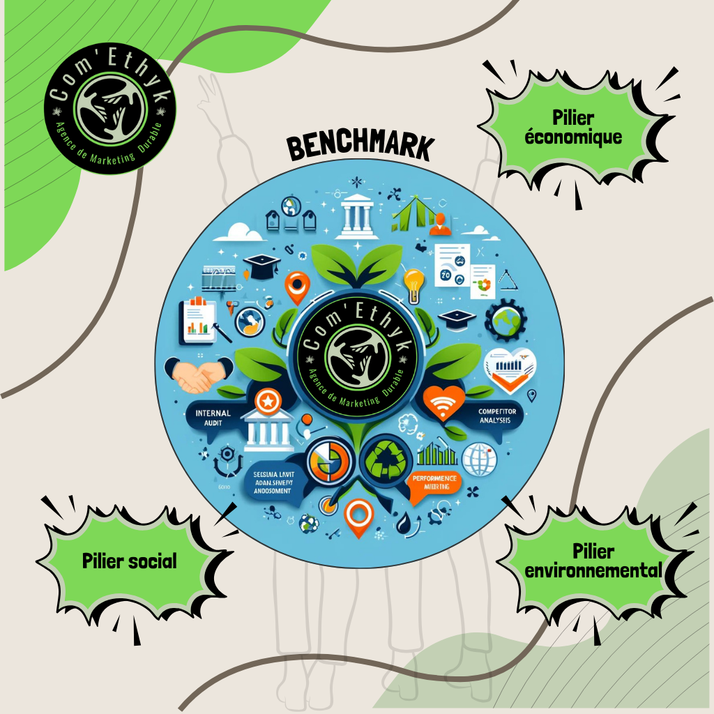 alt="les 3 pilliers de l'analyse Benchmark - social économique et environnemental"